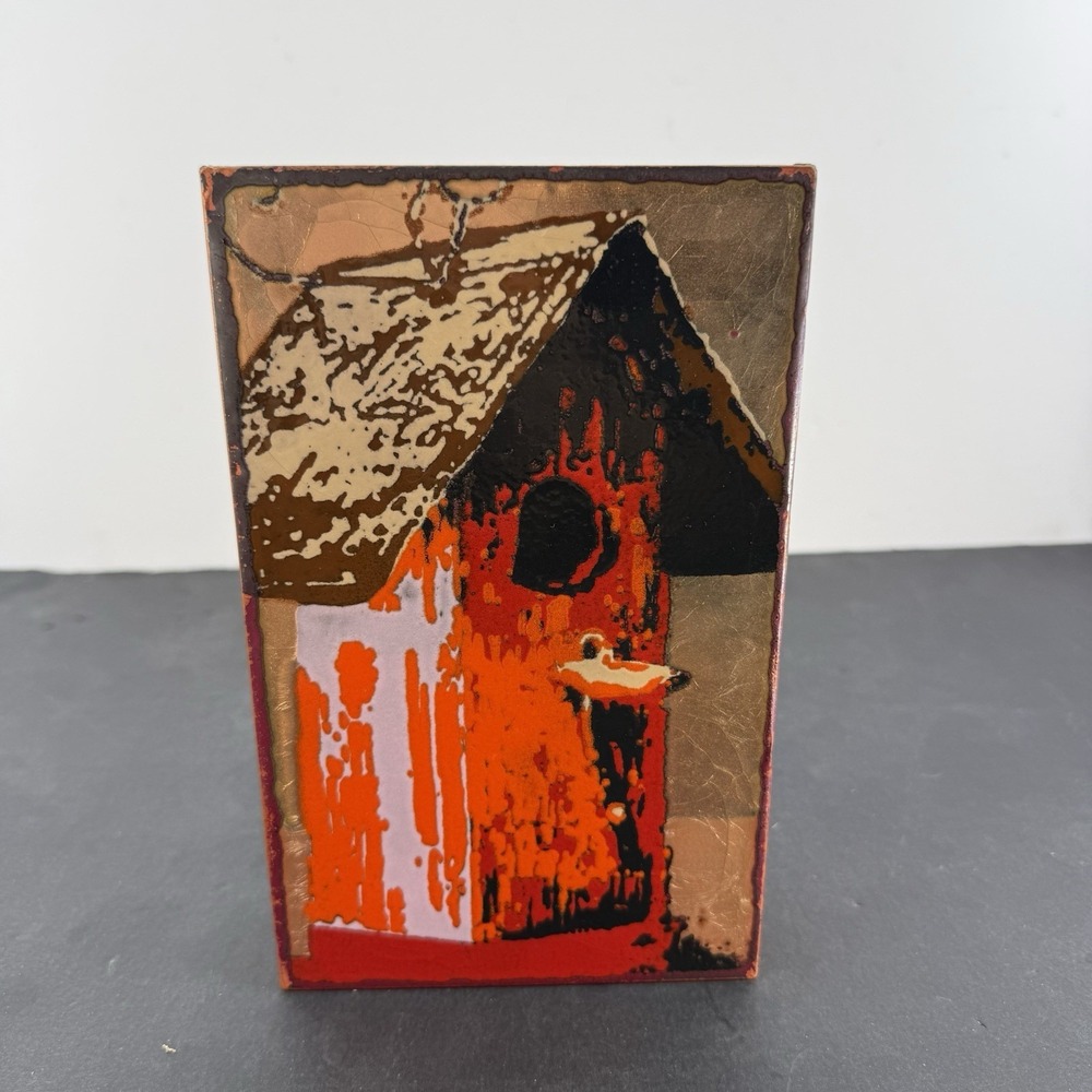 Rare Retired Houston Llew Spiritile 088 titled "Sweet Spot" Copper Glass Enamel